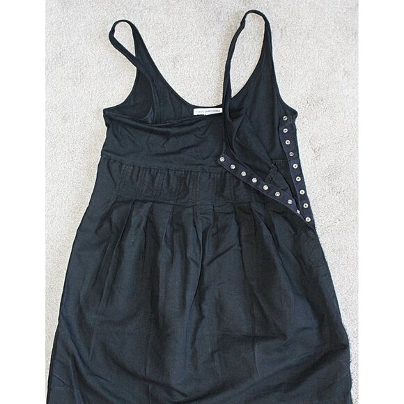 James Perse Mixed Media Tank with Side Snaps, Pleat Front - Black - sz 1 Small - Picture 4 of 9